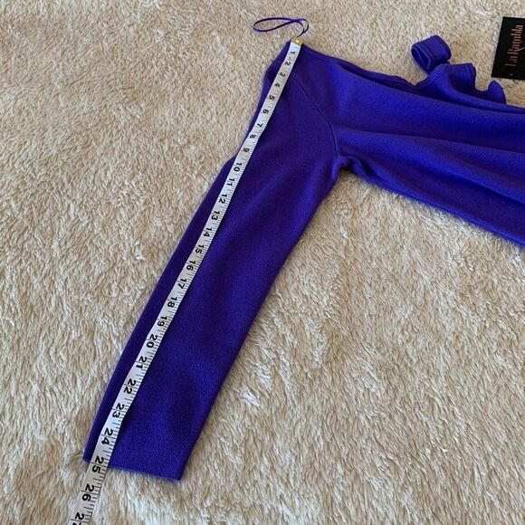 Purple tank top| asymmetrical one long sleeve - Picture 13 of 16